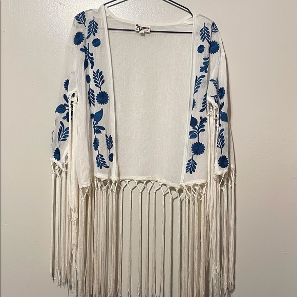 SMYM Mellow - Boho Cascade Fringe Kimono Wrap - Picture 3 of 12